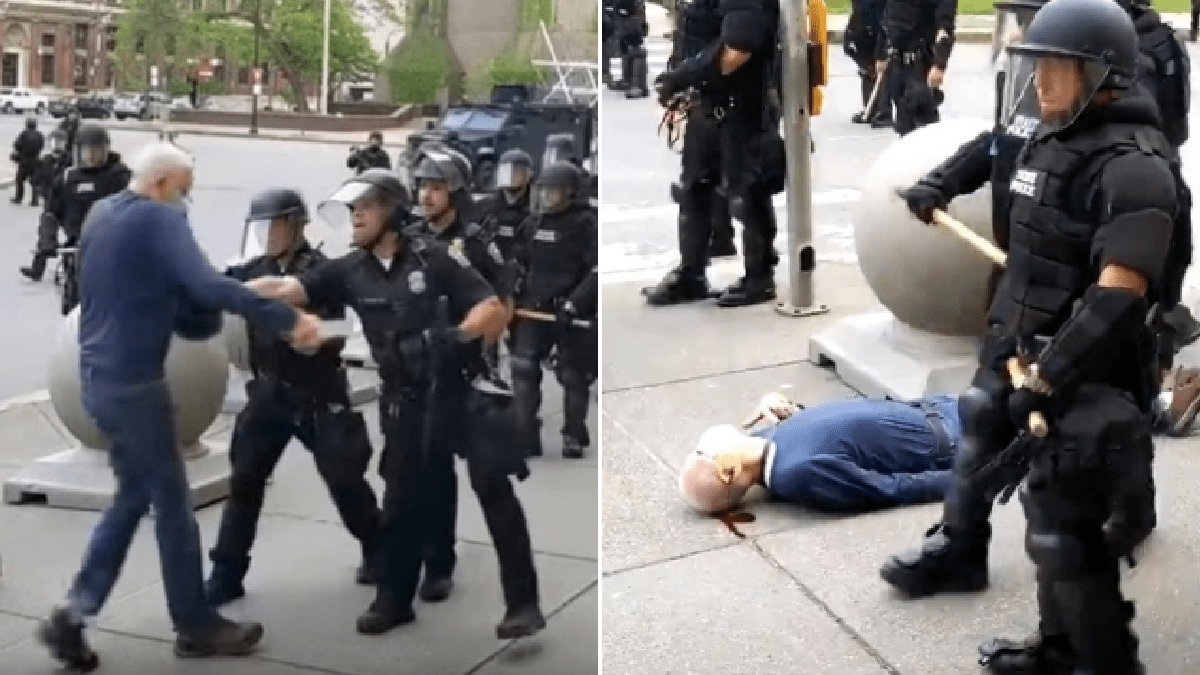 Cops filmed shoving peace activist, 75, to ground ‘set to be charged today’