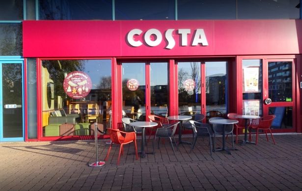 Ceiling at Costa Coffee branch caves in sending debris smashing onto tables and chairs