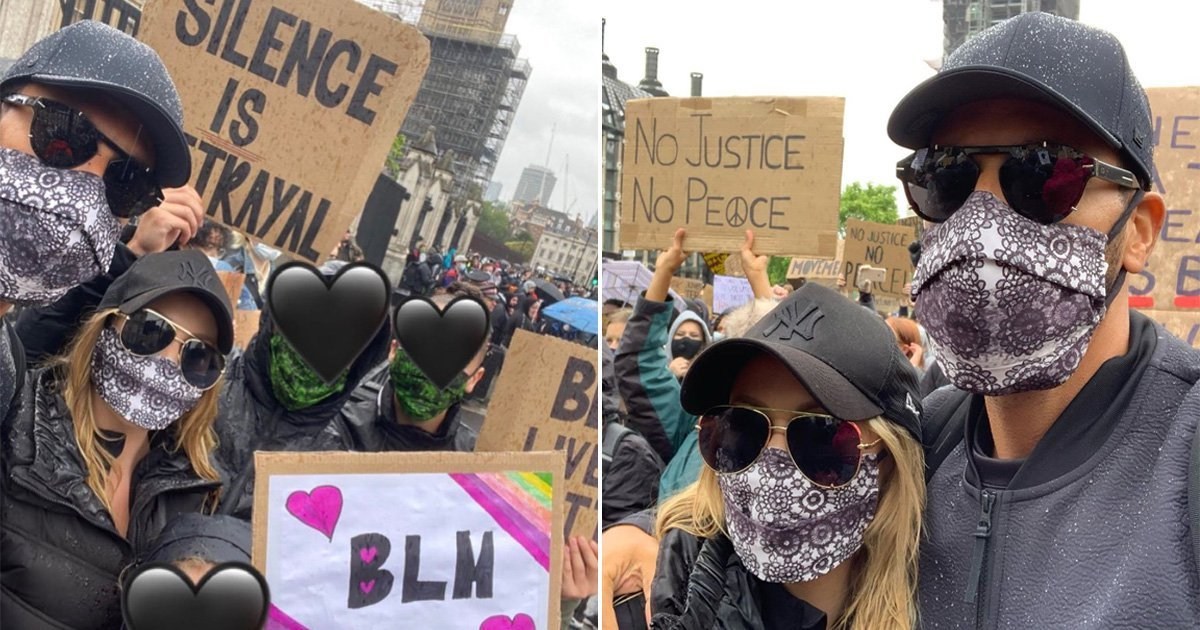 Kate and Rio Ferdinand ’emotional’ as they join Black Lives Matter protest with football star’s kids