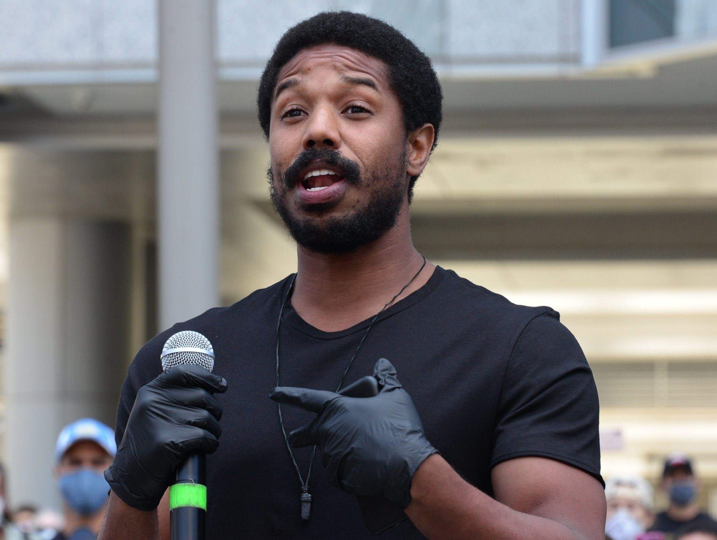 Michael B Jordan urges Hollywood to ‘commit’ to hiring black people as he joins Black Lives Matter protest