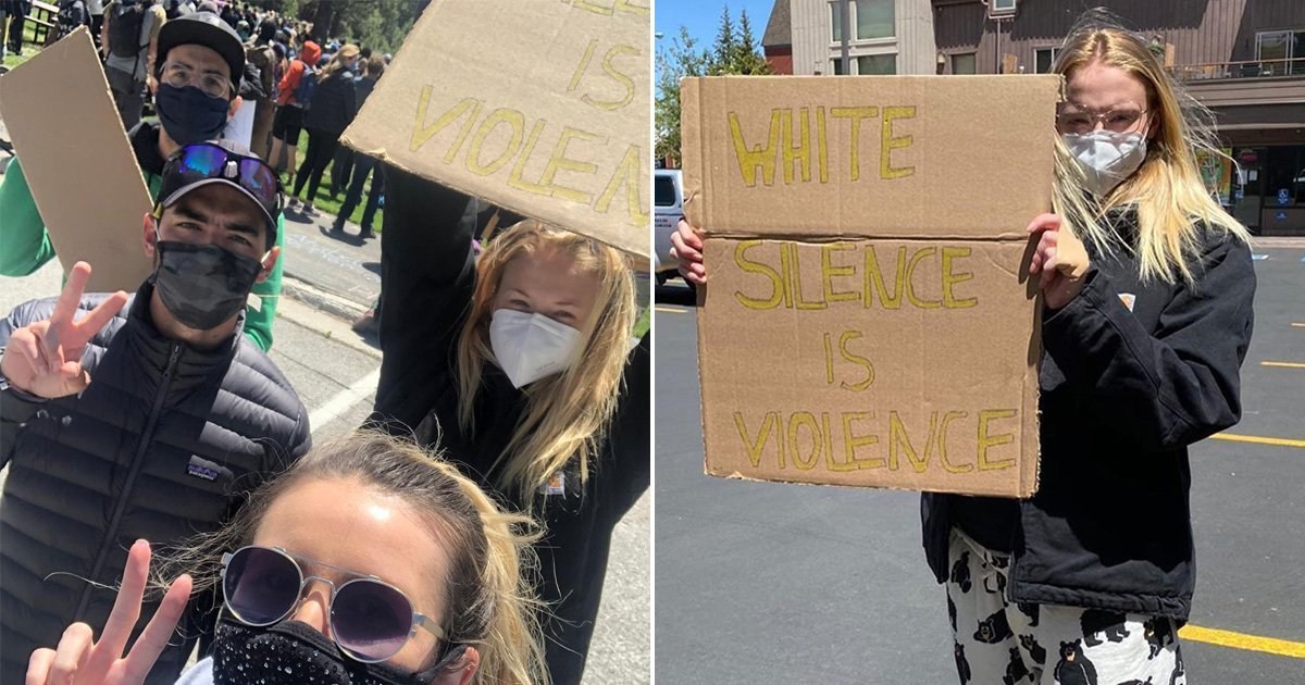‘White silence is violence’: Sophie Turner and Joe Jonas show support by joining Black Lives Matter protest