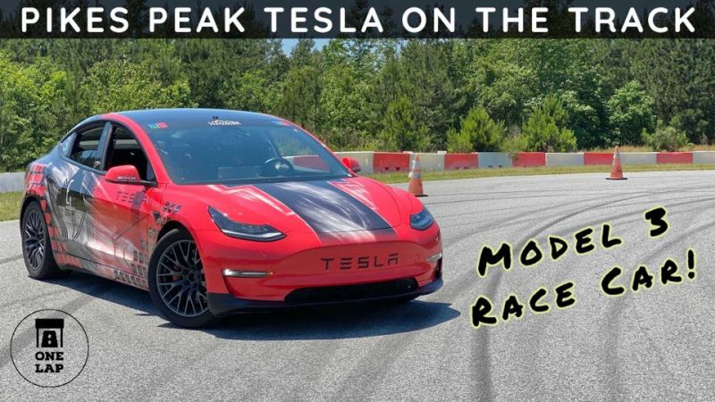 Tesla Model 3 Performance Pikes Peak racer sets record in one lap