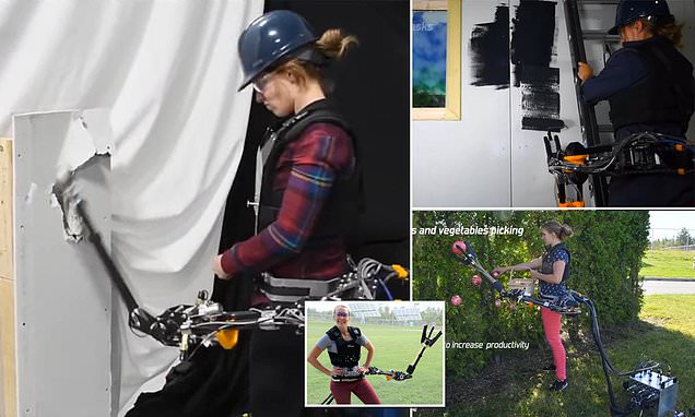 Wearable robotic arm holds tools, plays badminton and even smash through walls