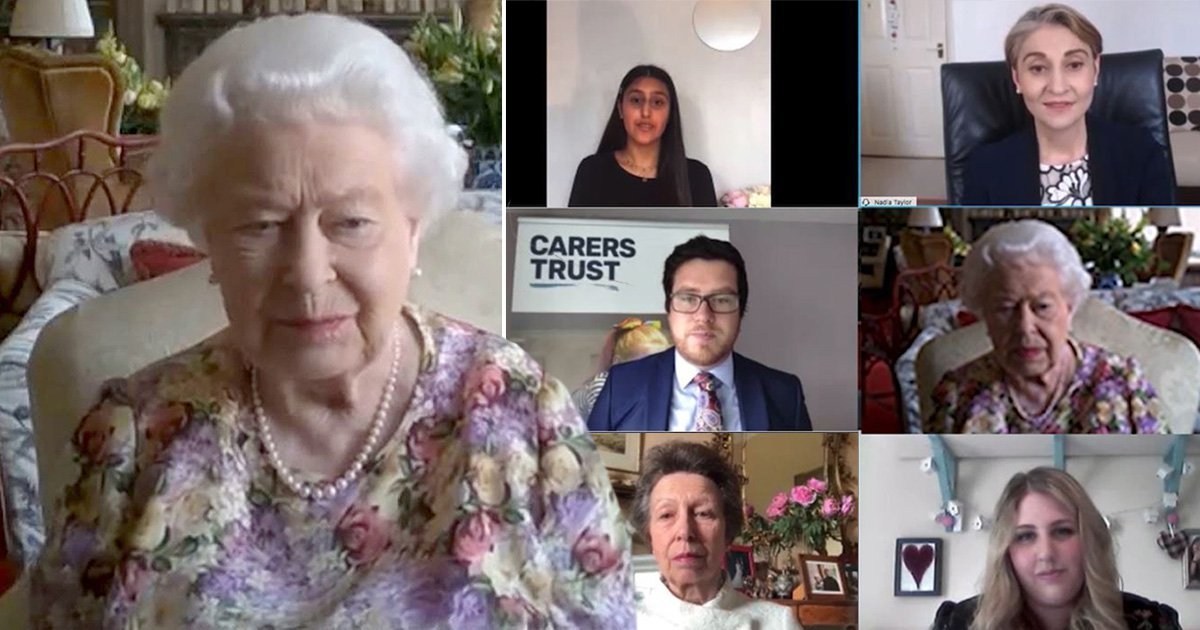 Queen dials in to first official video call to chat to UK’s carers