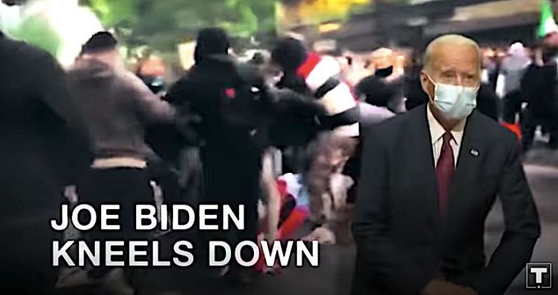 Joe biden mocked in trump campaign ad for kneeling — in a church