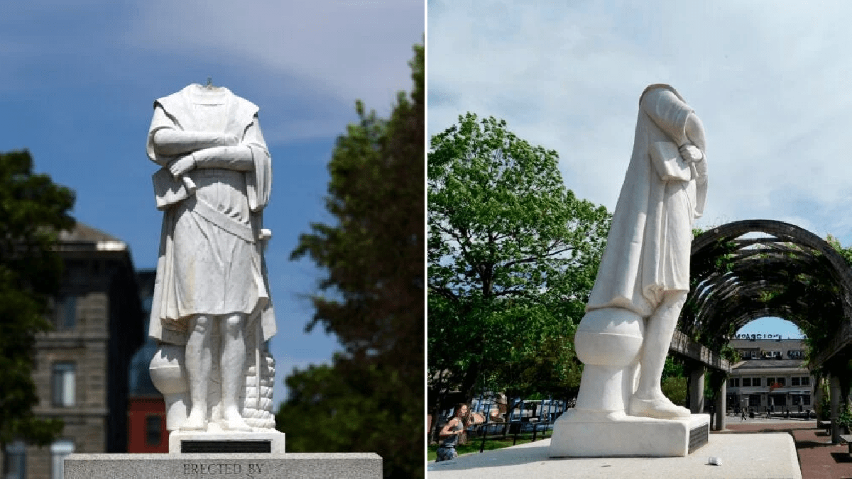 Christopher Columbus statue beheaded as George Floyd protests continue across US