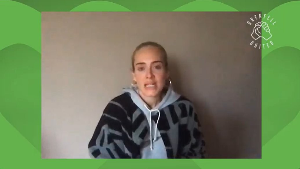 Adele encourages ‘persistence for answers and action’ as she attends virtual Grenfell memorial on three-year anniversary