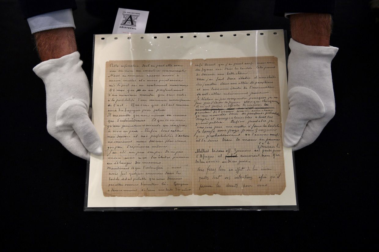 Van Gogh-Gauguin letter describing brothel visits sells for RM1mil