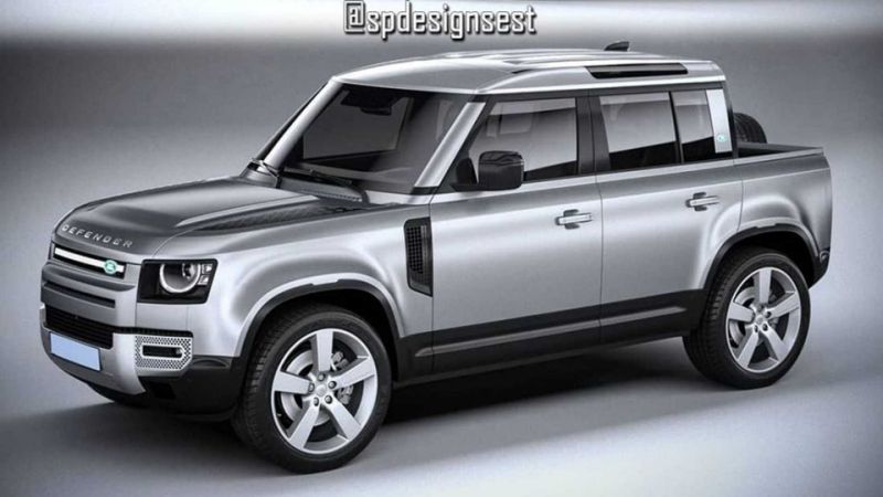2020 Land Rover Defender truck rendering has tiny bed