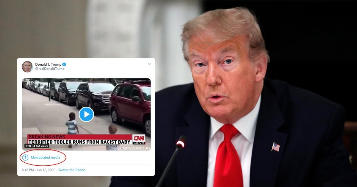 Donald Trump tweets fake video of ‘racist baby’ flagged as ‘manipulated media’