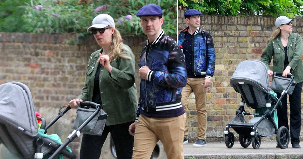 Jimmy Carr hides under flat cap after revealing results of hair transplant as he heads on low-key stroll