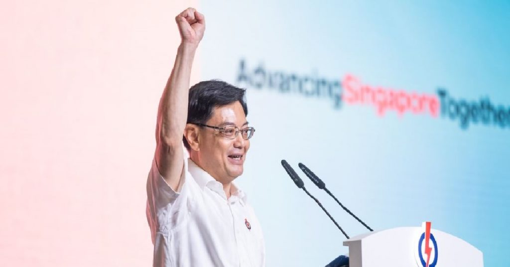 Heng swee keat gives puzzling speech, keeps repeating “east coast”