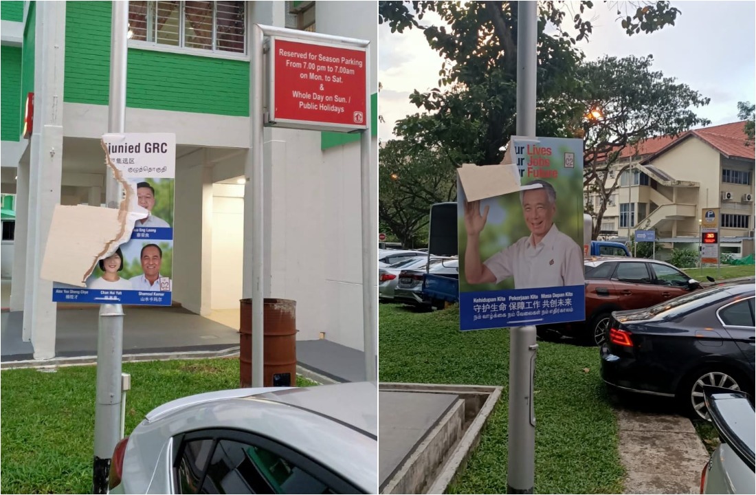 Police report made over vandalised Progress Singapore Party posters in ...