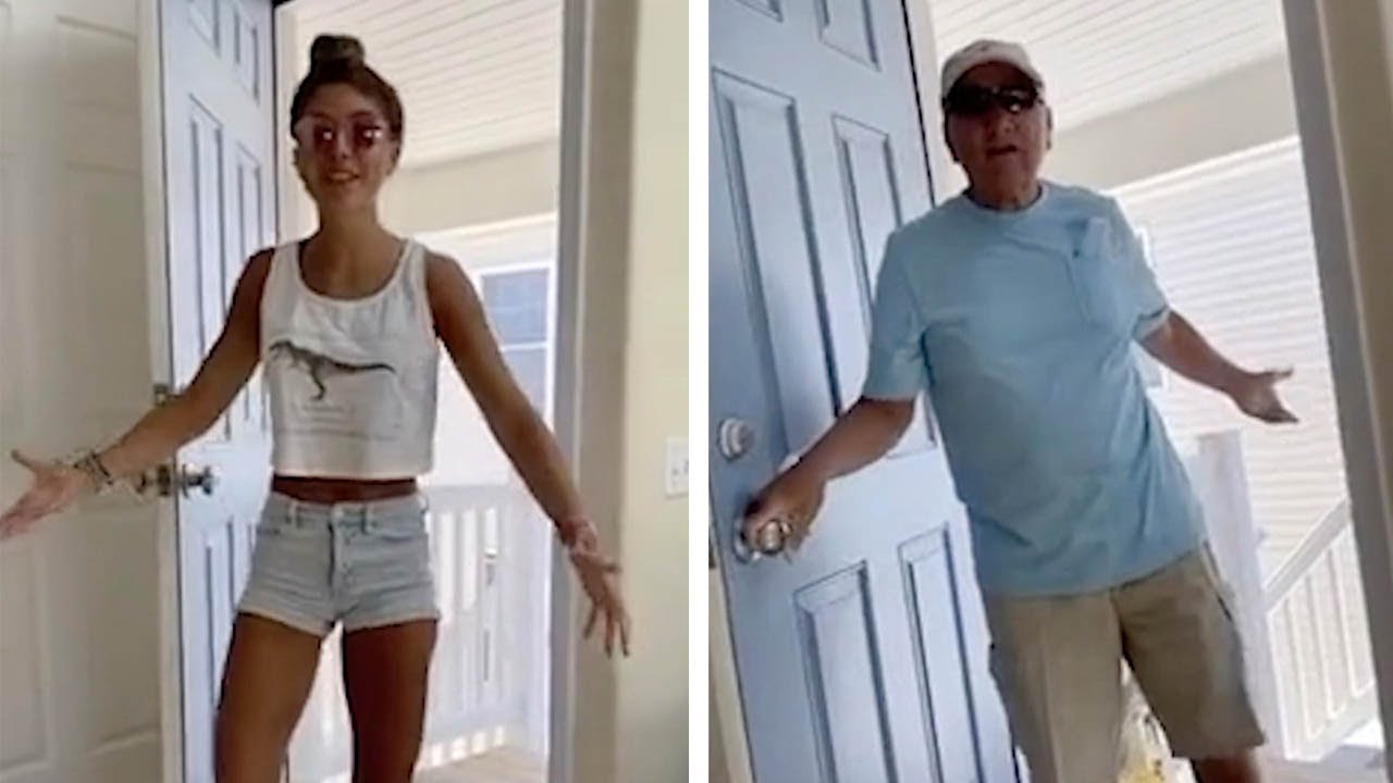 Girl Nails Impression Of Her Grandad