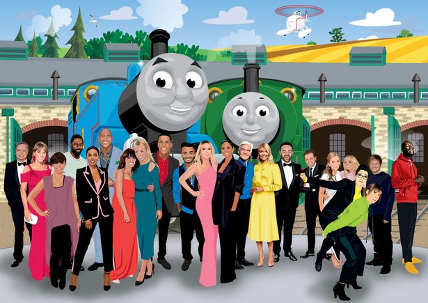 Thomas the Tank Engine picture made up of 377 drawings by children and celebs