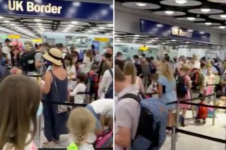 Heathrow chaos as travellers queue for hours at border and chant "get more staff"