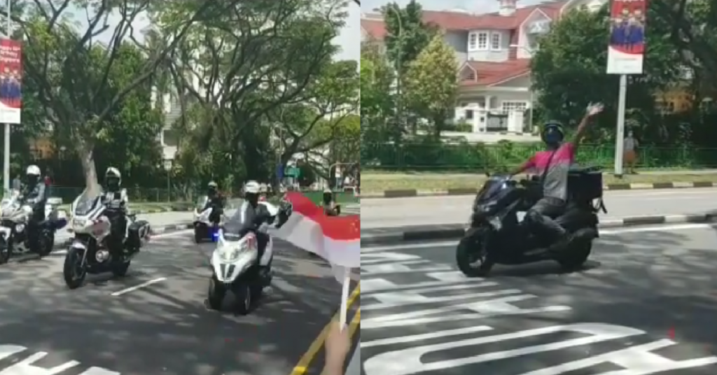 Foodpanda rider “joins” NDP mobile column at marsiling