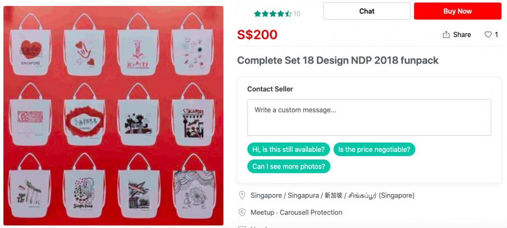 People Are Now Selling NDP Funpacks on Carousell for Up to $35