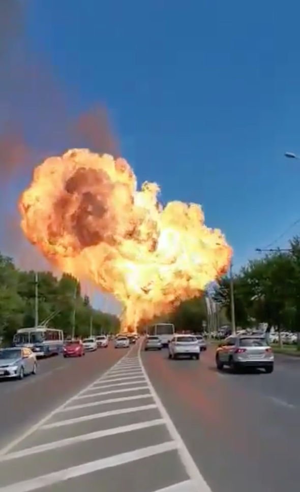 Russia explosion: At least 13 injured after huge ball of fire rips through petrol station