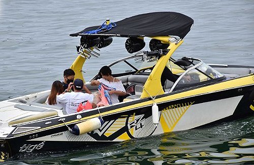 Owen Cheung and Girlfriend Out at Sea During Typhoon Warning