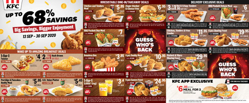 Don’t Say Bojio: Up to 68% Off With KFC Coupons & Promo Codes from 26 Aug to 30 Sept