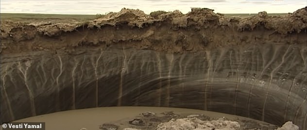 Massive underground methane explosion leaves 165-foot-deep crater in Siberia after record summer temperatures causes gas to be released from thawing permafrost