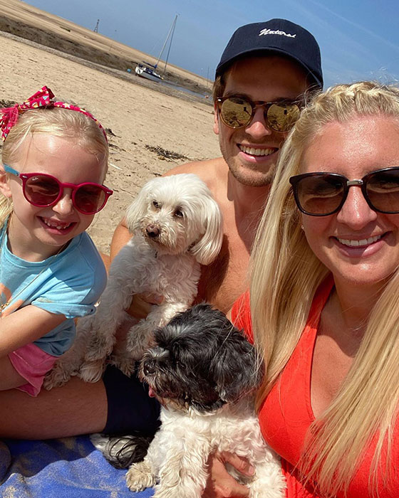 Rebecca Adlington sets record straight as she poses with partner Andrew and ex-husband Harry