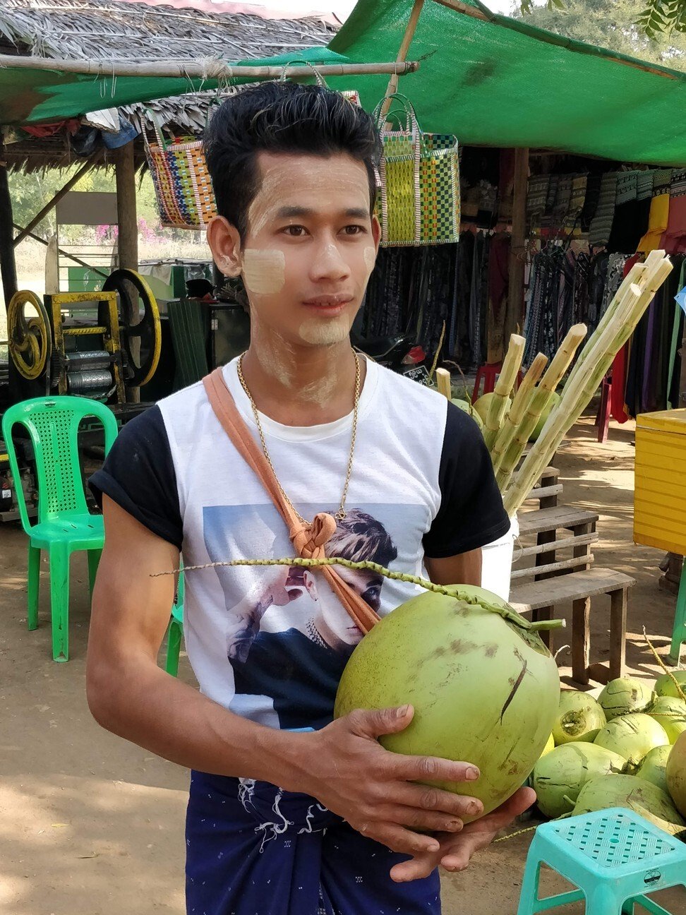 A Burmese beauty secret, thanaka paste is an all-natural sunscreen made from ground tree bark