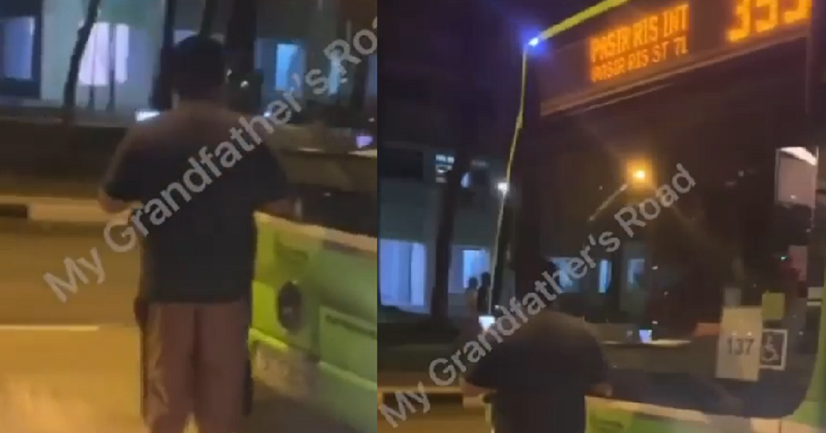 Man blocks SBS bus from moving after being horned for jaywalking