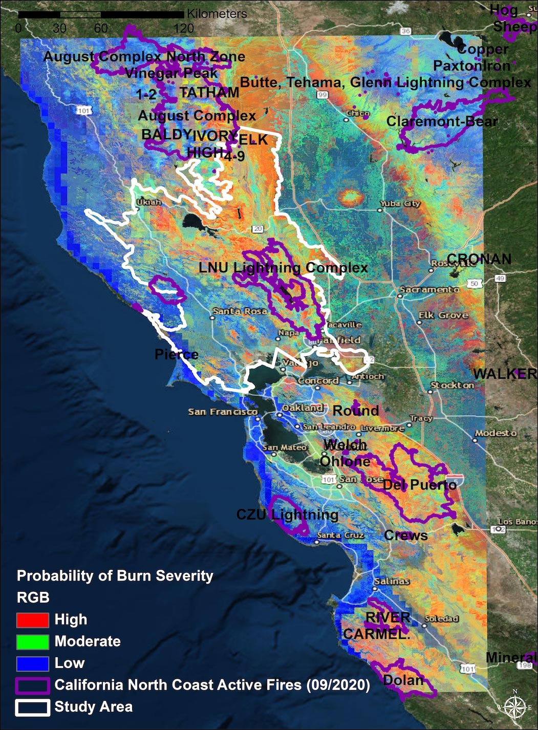 High-Severity Wildfires on the Rise in Northern California’s Coastal Ranges Since 1984