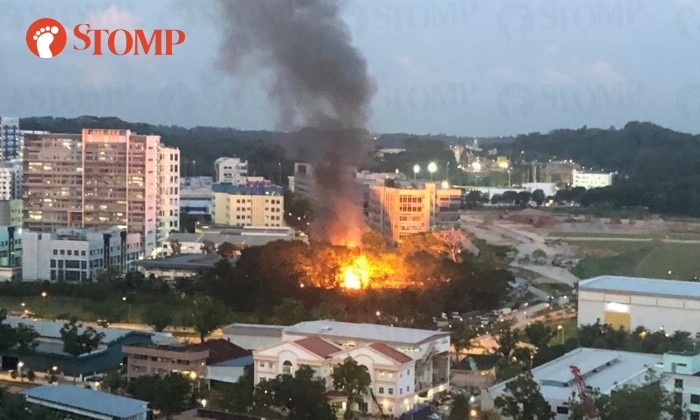 1 taken to hospital after fire involving scrap metal breaks out at Mandai Estate
