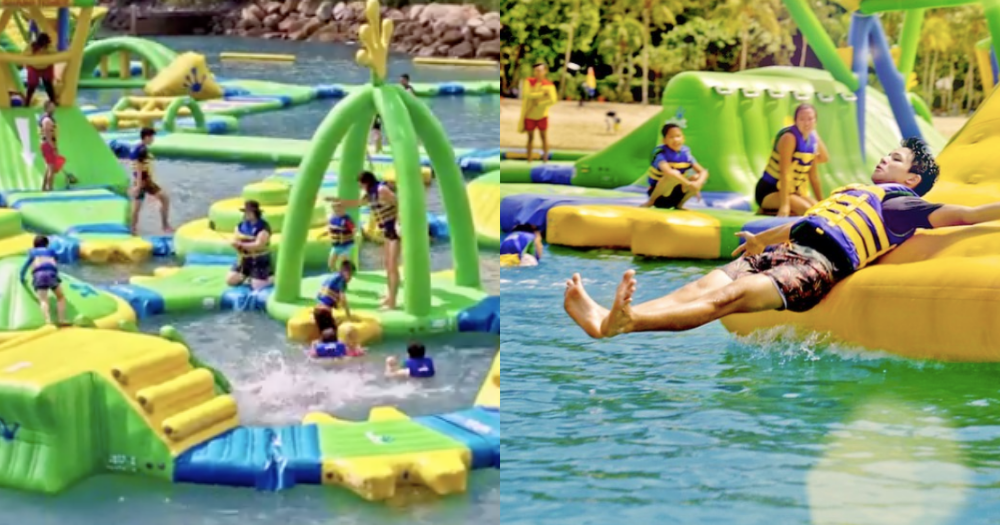 Sentosa floating aqua park with obstacle course: From S$18 for 2 hours