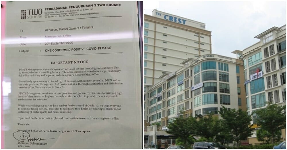 Staff Member From 3 Two Square Commercial Centre In PJ Tests Positive For Covid-19