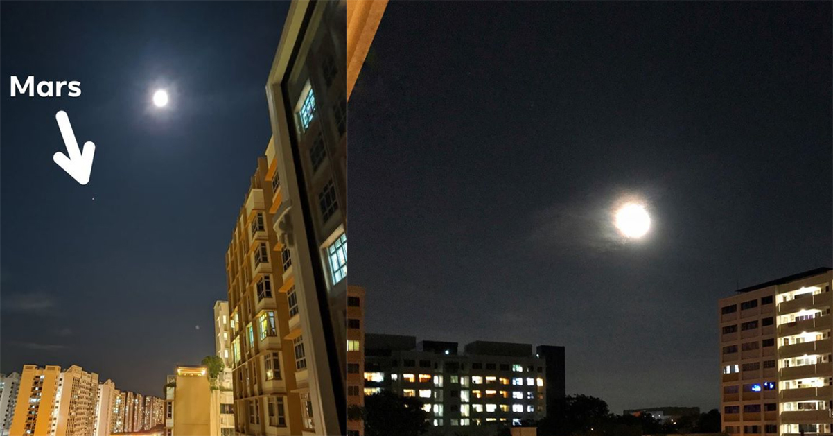 Amateur photographer shoots full moon & Mars from Punggol HDB block on Mid-Autumn Festival night