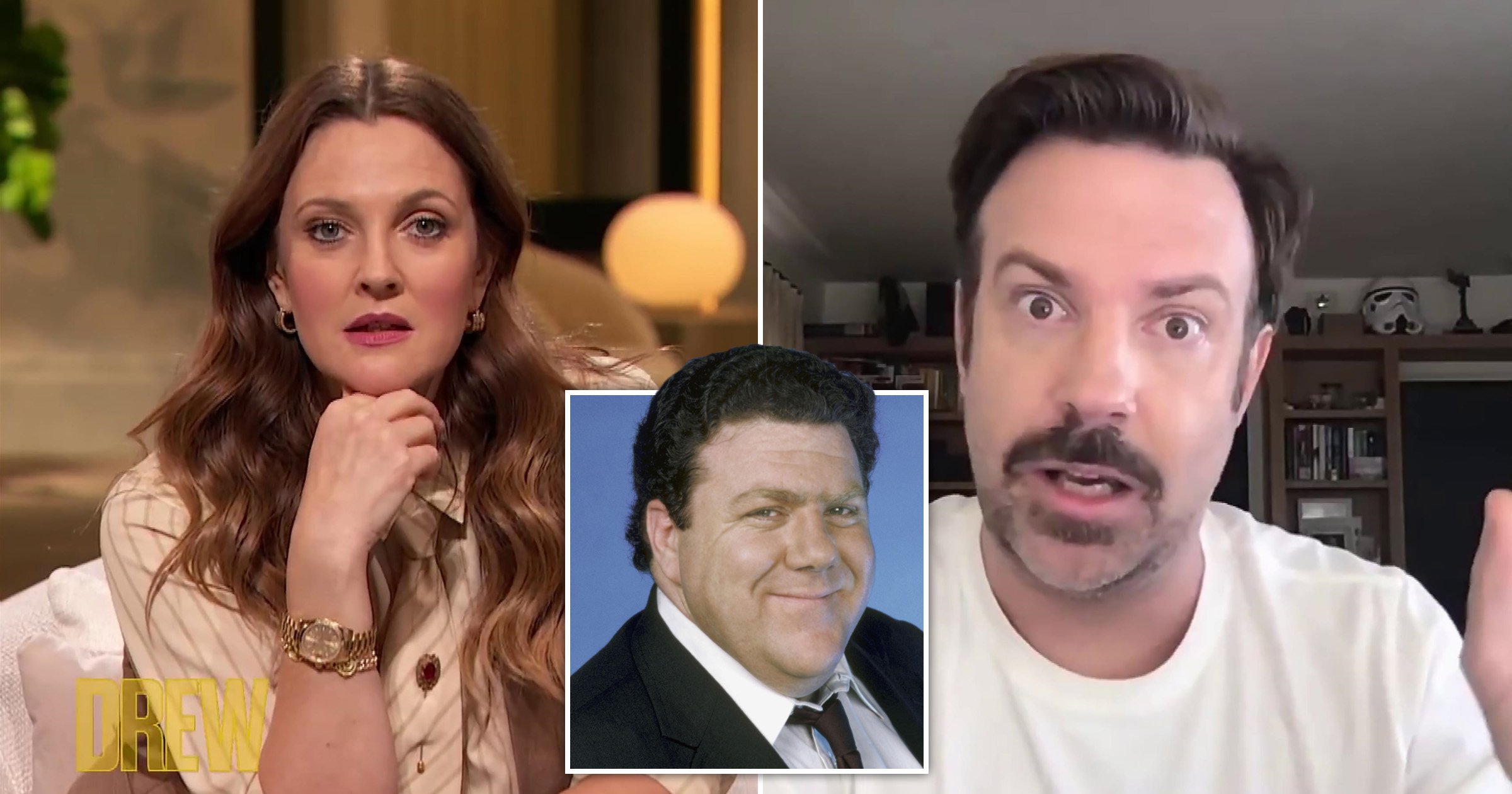 Drew Barrymore discovers Jason Sudeikis’ uncle is Norm from Cheers and we’re shook