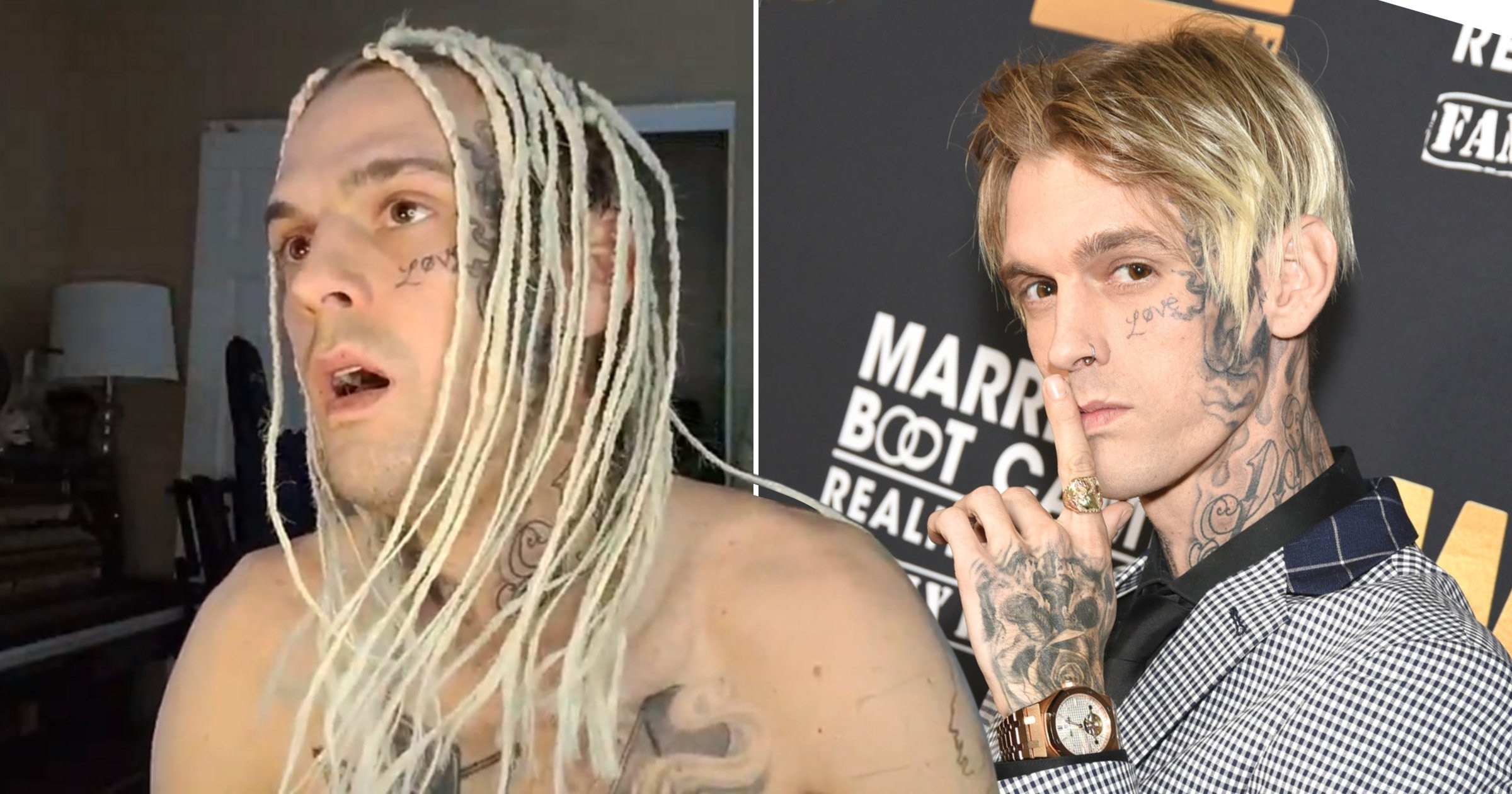 Aaron Carter rocks long blond braids as he gives himself a new look after marking porn site debut