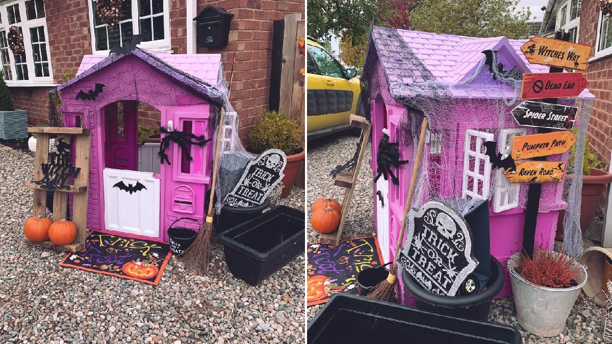 Mum turns daughter’s playhouse into amazing haunted house display for Halloween