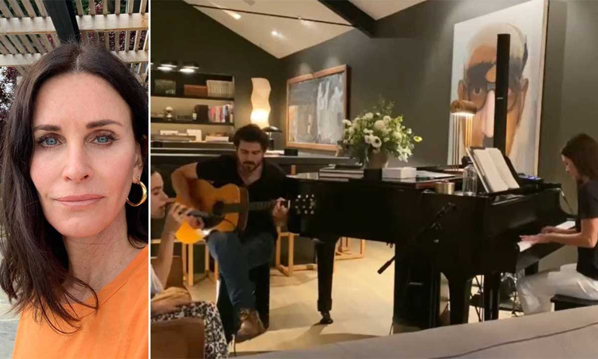 Courteney Cox's living room is basically from a show home