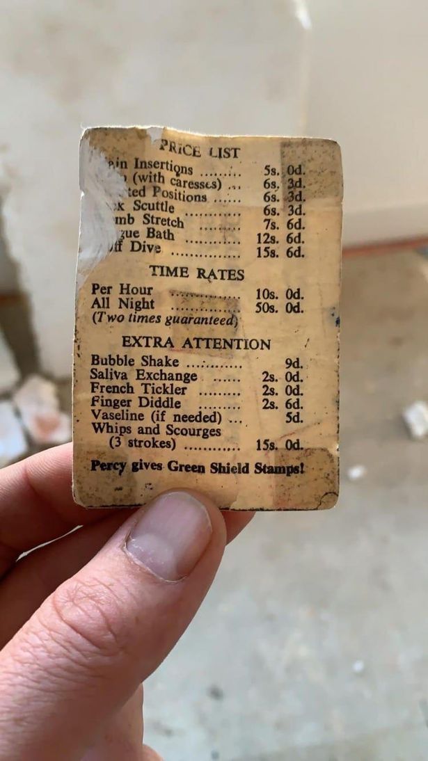 Man left in stitches after finding X-rated business card under floorboards