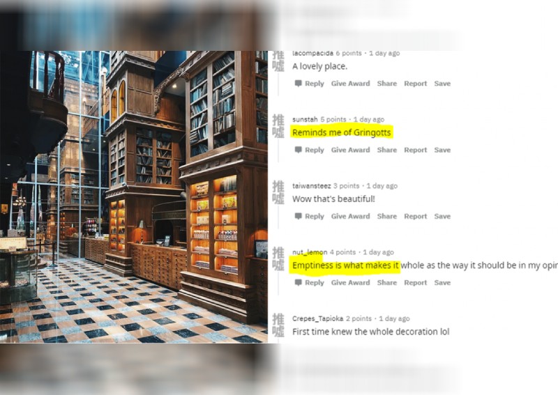 Tourist raves about 'Harry Potter bank' in Taiwanese city