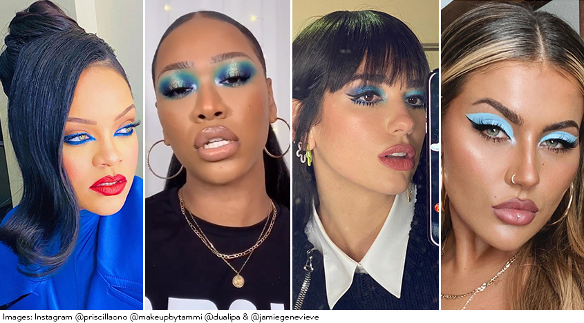 Blue makeup is everywhere RN; here's how to wear it