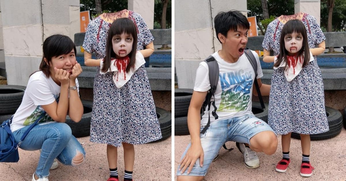 Taiwanese girl's 'headless' Halloween costume goes viral