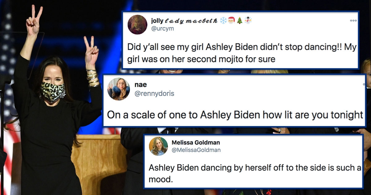 Ashley Biden’s Non-Stop Dancing After Her Dad’s Victory Speech Is A Mood