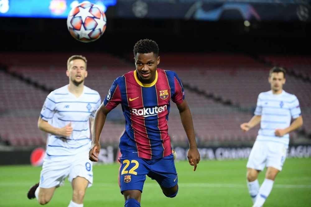 Barca forward Fati back in training after nine-month injury saga