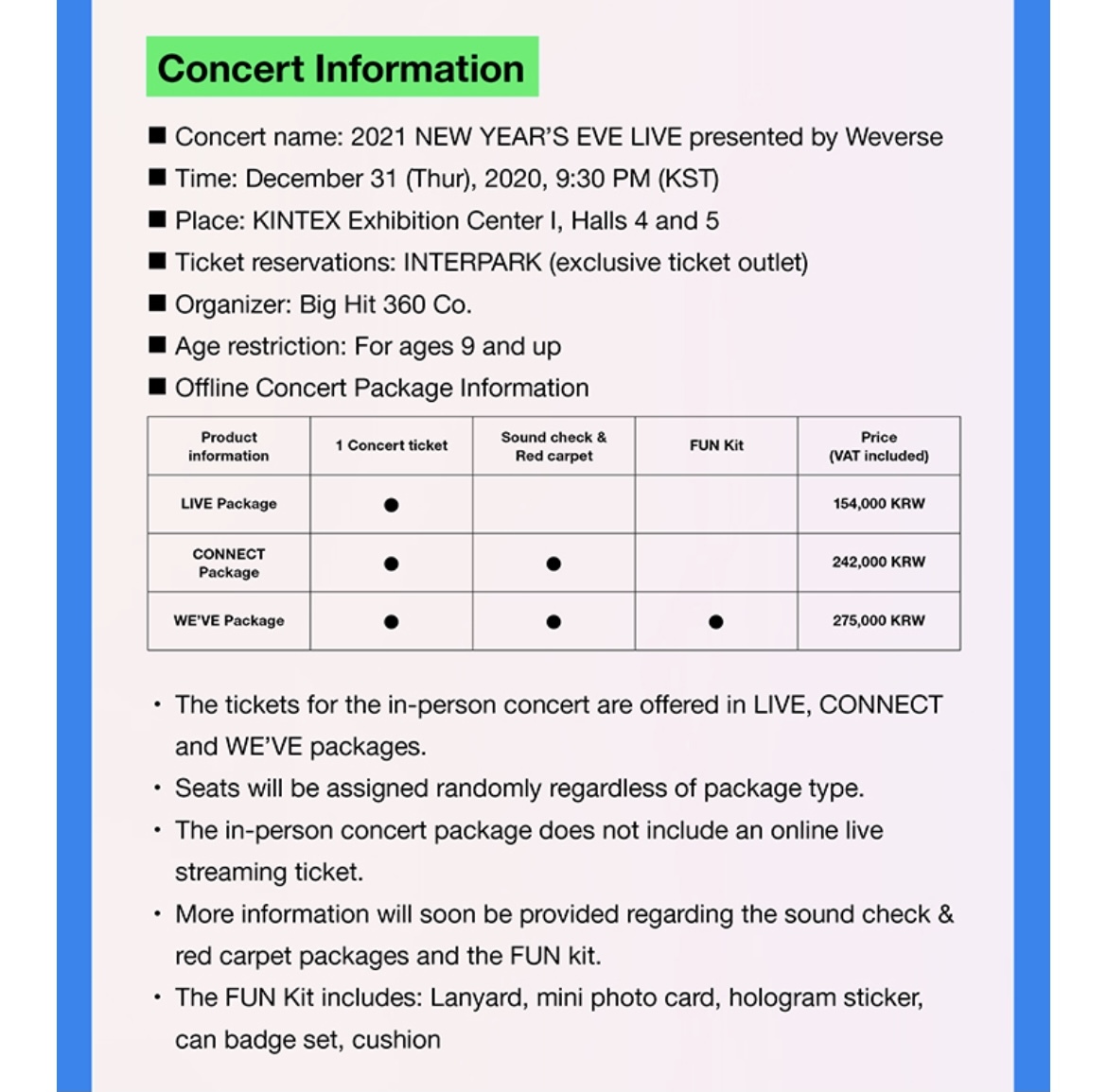 Weverse to hold New Year’s Eve Live Concert featuring Big Hit Labels artists - BTS, TXT, GFRIEND, ENHYPEN, and more