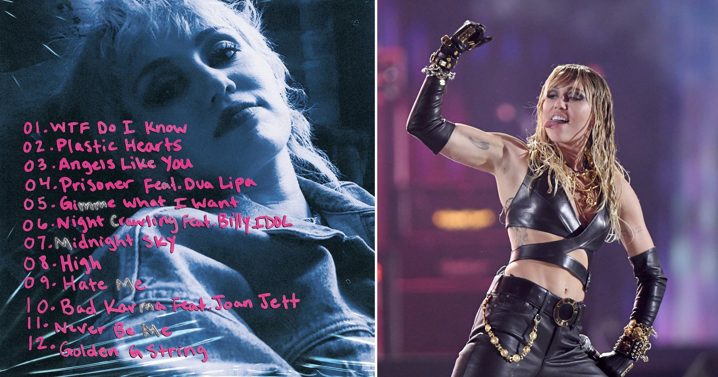 Miley Cyrus releases Plastic Hearts tracklist as she features Dua Lipa, Billy Idol and Joan Jett