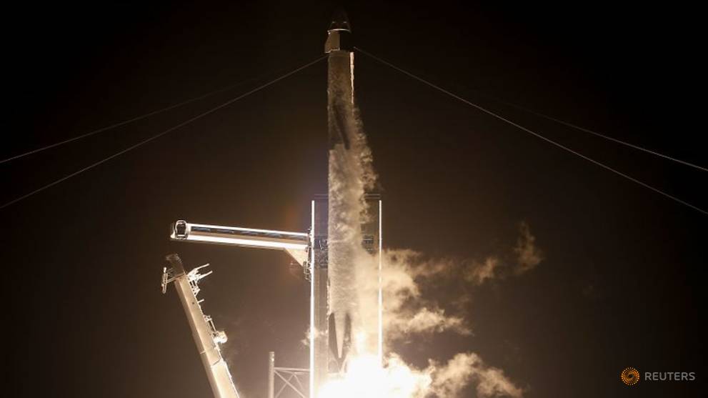 Four astronauts headed to space station in SpaceX Crew Dragon capsule