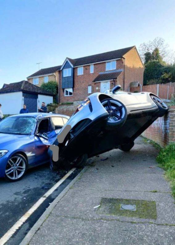Porsche Driver Crashes Into Two Cars After Accelerating Off Driveway