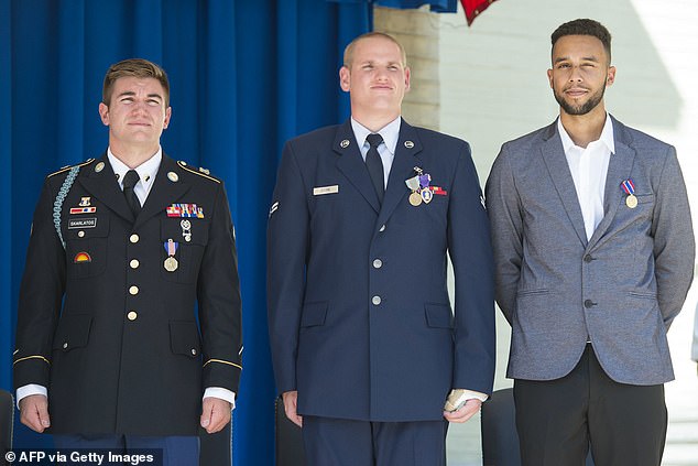 US hero who helped overpower French train terrorist tells trial the gunman tried to kill him THREE different ways but failed with his assault rifle, pistol and knife