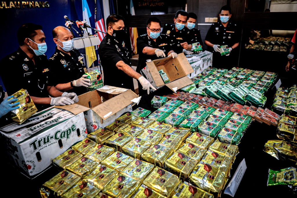 Penang police seizes RM8.14 million worth of drugs, six arrested
